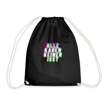 kauen keiner isst club techno mdma geschenk edm - Turnbeutel - Schwarz - Vorne