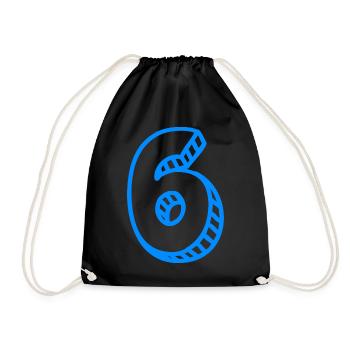 6ème cadeau d'anniversaire pour les garçons, 6 ans, numéro 6 - Sac de sport léger - noir - Devant