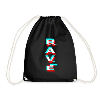 Rave Raver House DJ Techno Music gift - Drawstring Bag - black - Front