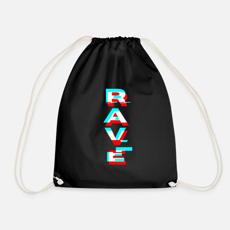Rave Raver House DJ Techno Music gift - Drawstring Bag - black