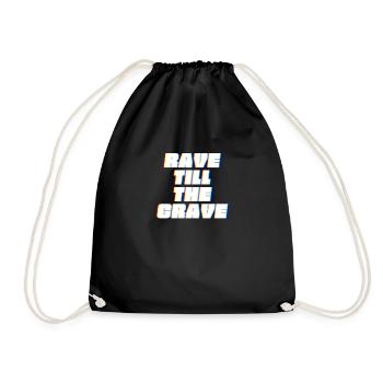 Rave Raver House DJ Techno Music gift - Drawstring Bag - black - Front