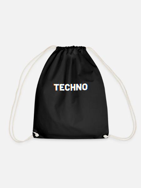 Techno - Turnbeutel - Schwarz