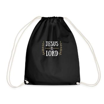 Jesus Christ Kirche Bibel geschenk kreuz religion - Turnbeutel - Schwarz - Vorne