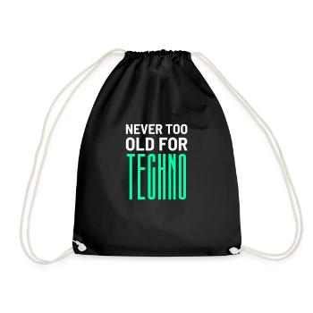 Techno Alt Raver music festival house gift - Drawstring Bag - black - Front