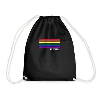 lgbtq, lgbt, gay pride, schwul, regenbogen, pride - Turnbeutel - Schwarz - Vorne