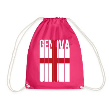 flag of Genoa Genua Genova Genes Génova - Drawstring Bag - fuchsia - Front