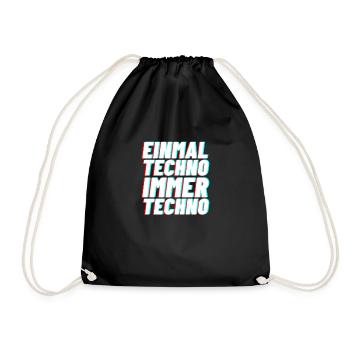 Techno electro Musik club rave geschen - Turnbeutel - Schwarz - Vorne