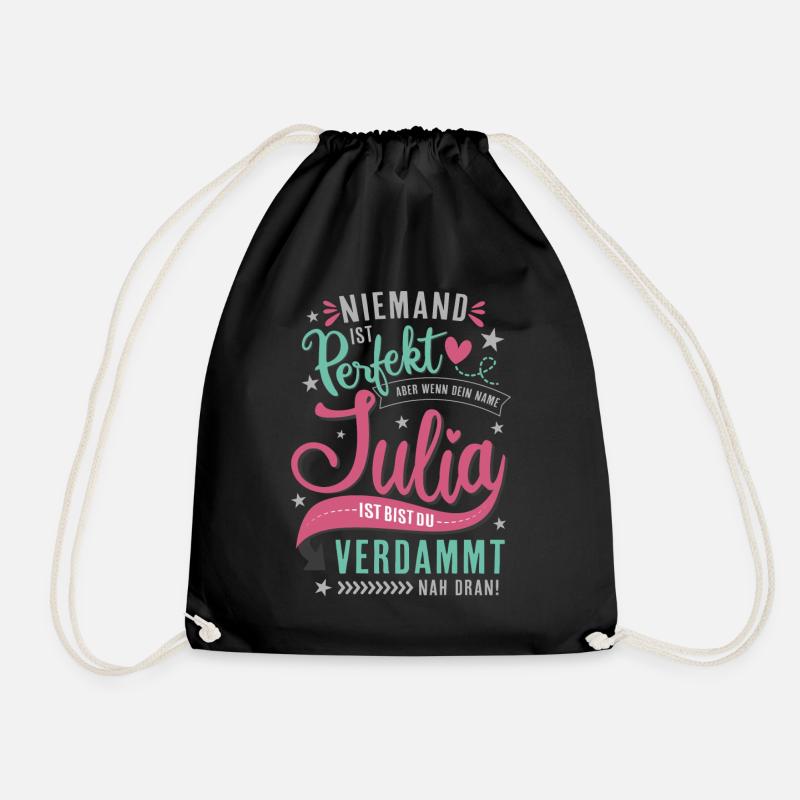 Julia Vorname lustiger spruch Namenstag Geschenk - Turnbeutel - Schwarz
