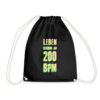 Techno rave bass DJ trance house geschenk musik - Turnbeutel - Schwarz - Vorne