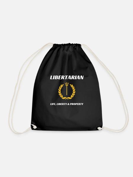 Libertär Freiheit Politik Anarcho Steuern Geschenk - Turnbeutel - Schwarz