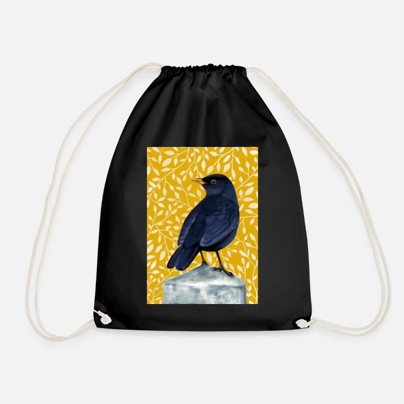 Amsel Glück - Turnbeutel - Schwarz