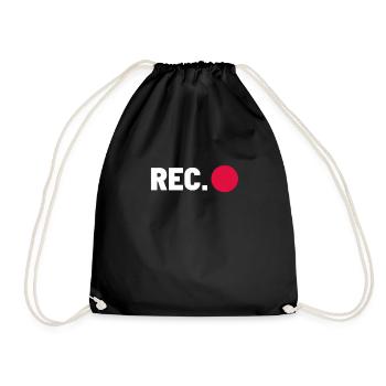camera photographer objective film subject cameraman - Drawstring Bag - black - Front