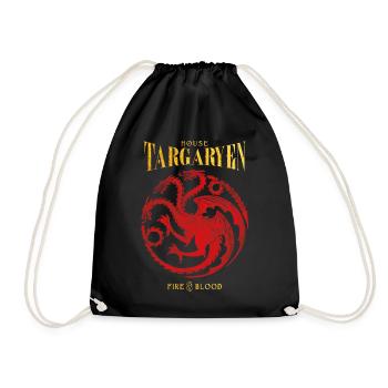 Game Of Thrones House Targaryen Fire & Blood - Drawstring Bag - black - Front