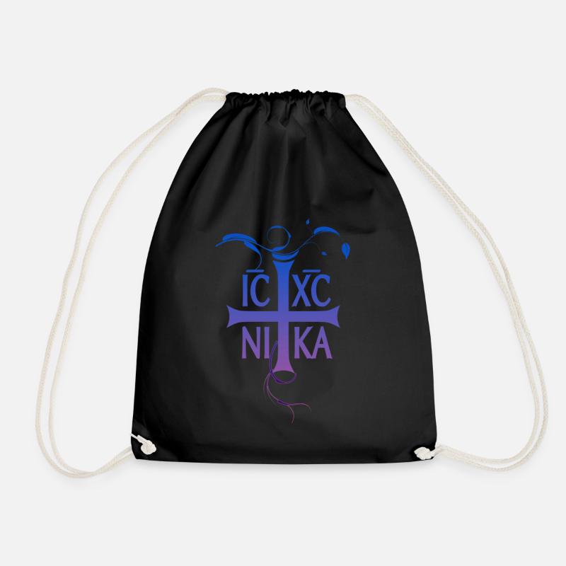 IC XC NIKA -Kreuz - Turnbeutel - Schwarz