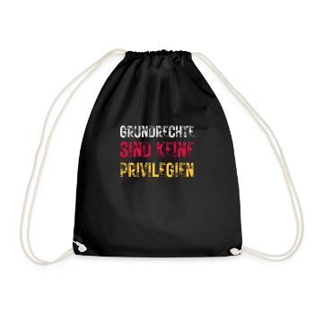 Politik Grundrechte grundgesetz freiheit zensur - Turnbeutel - Schwarz - Vorne