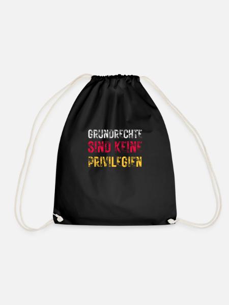 Politik Grundrechte grundgesetz freiheit zensur - Turnbeutel - Schwarz