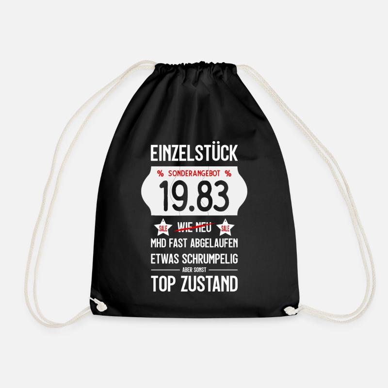 43. GEBURTSTAG 1983 EINZELSTÜCK PREISSCHILD - Turnbeutel - Schwarz