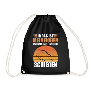 Bogenschütze - Bogensport Sprüche - Turnbeutel - Schwarz - Vorne