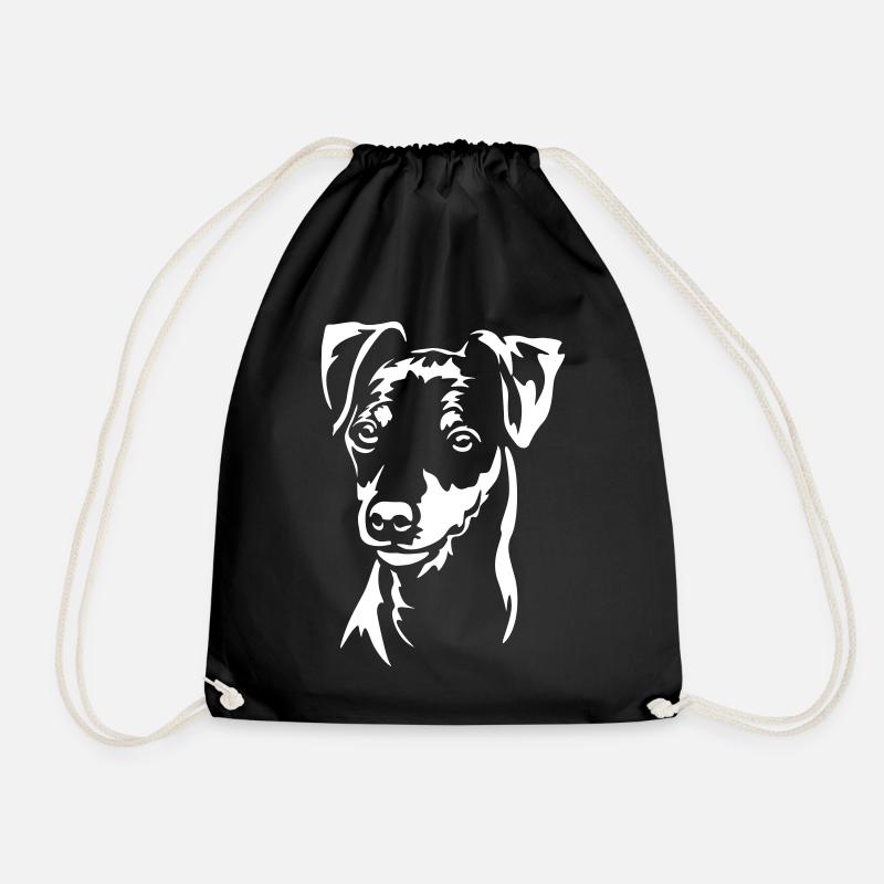 Zwergpinscher Kopf "Black Edition" - Turnbeutel - Schwarz