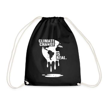 climate change is real white - Turnbeutel - Schwarz - Vorne
