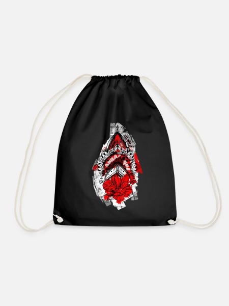 The moth - Drawstring Bag - black