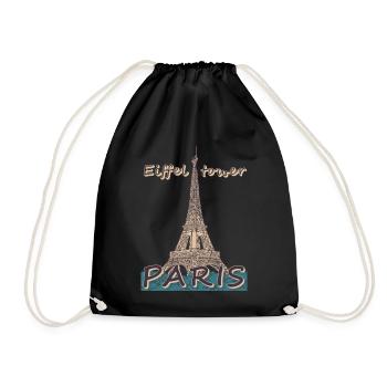 Eiffelturm in Paris Frankreich Pariser Andenken - Turnbeutel - Schwarz - Vorne