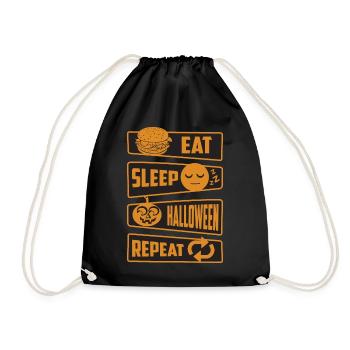 Manger, dormir, Halloween, répéter - Sac de sport léger - noir - Devant