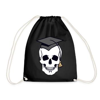 Totenkopf Schädel Gruselig Student Uni Halloween - Turnbeutel - Schwarz - Vorne