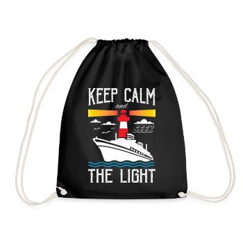 Keep Calm and Seek The Light Lighthouse - Turnbeutel - Schwarz - Vorne