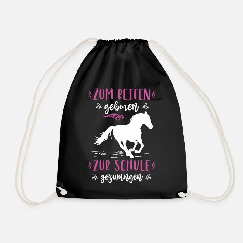 Reiten Reiterin Pferdemädchen Geschenkidee - Turnbeutel - Schwarz