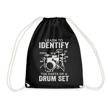 Parties d’une batterie Batteur Joueur de batterie Musicien - Sac de sport léger - noir - Devant