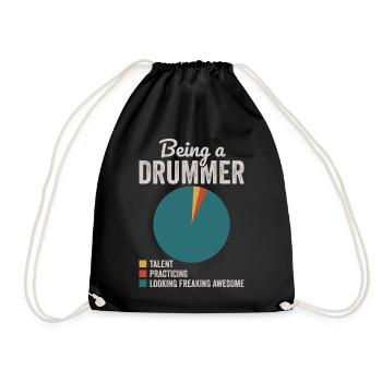 Être batteur percussion joueur de batterie musicien - Sac de sport léger - noir - Devant