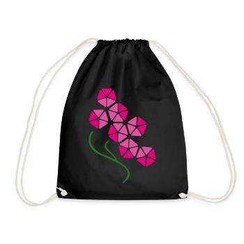 Fleur d’orchidée rose géométrique – Art floral moderne - Sac de sport léger - noir - Devant