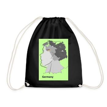 Map of Germany with gradient and flags - Drawstring Bag - black - Front