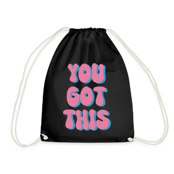 You Got This Graphic - Drawstring Bag - black - Front