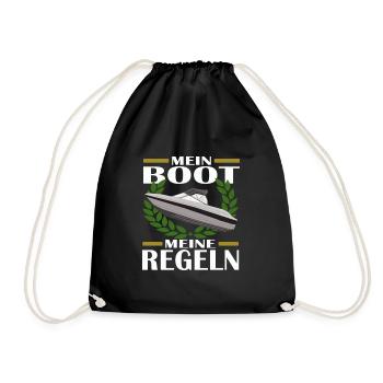 MEIN BOOT MEINE REGELN - Turnbeutel - Schwarz - Vorne