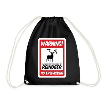 Méfiez-vous des rennes ! (Pas d’intrusion, variante) - Sac de sport léger - noir - Devant
