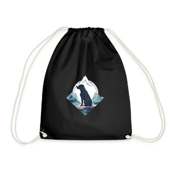 Nature and dog graphic - Drawstring Bag - black - Front