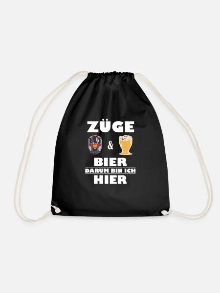 Zug und Bier Fan - Turnbeutel - Schwarz