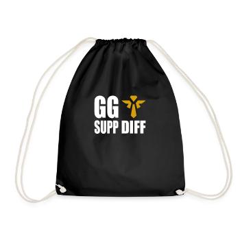 GG Supp Diff Gamer Gaming - Turnbeutel - Schwarz - Vorne