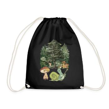 Forest Dweller Snail Children Music Child - Drawstring Bag - black - Front