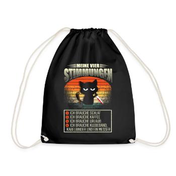 Mes quatre humeurs Cat Coffee Holiday - Sac de sport léger - noir - Devant