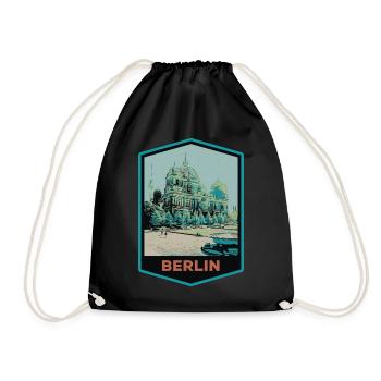 Illustration Dôme de la cathédrale de Berlin - Sac de sport léger - noir - Devant