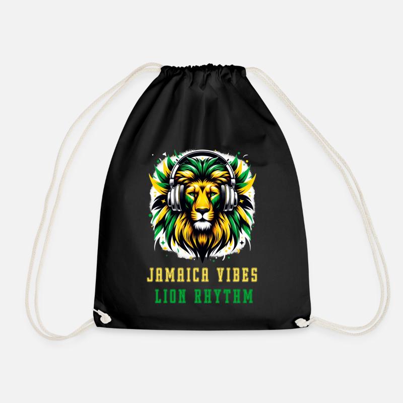 Jamaika Löwen Reggae Design - Turnbeutel - Schwarz