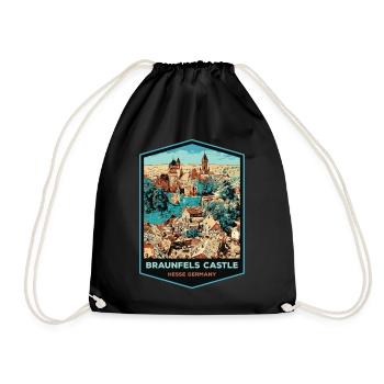 Illustration Château Braunfels, Allemagne - Sac de sport léger - noir - Devant