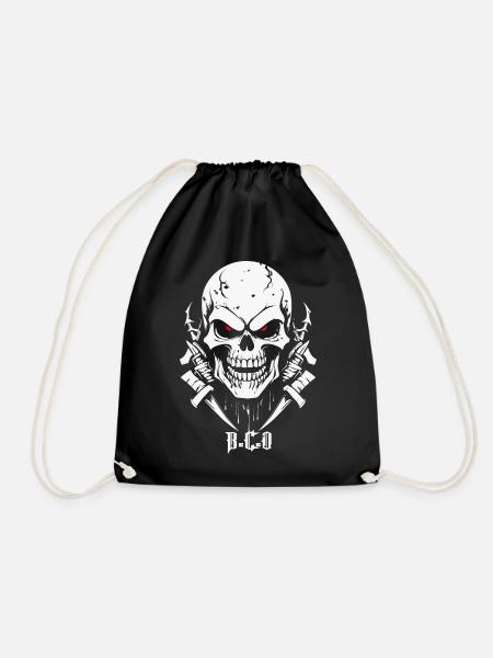 Totenkopf - Turnbeutel - Schwarz