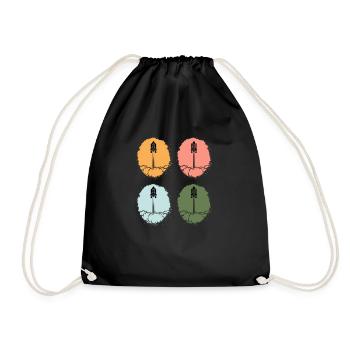 Espace, Astronaute, Galaxie, Planètes, Étoiles - Sac de sport léger - noir - Devant