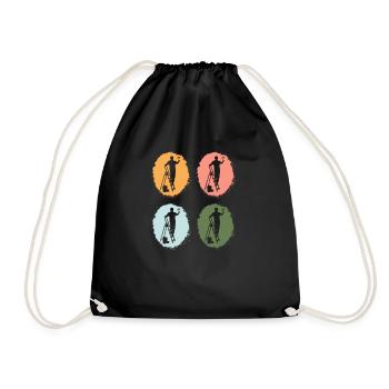 Painter, Artist, Art, Painting Brush Color Palette - Drawstring Bag - black - Front
