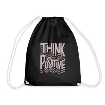 Think Positive - Drawstring Bag - black - Front