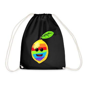 Lemon LBGT Rainbow East Fruit Lemons - Drawstring Bag - black - Front